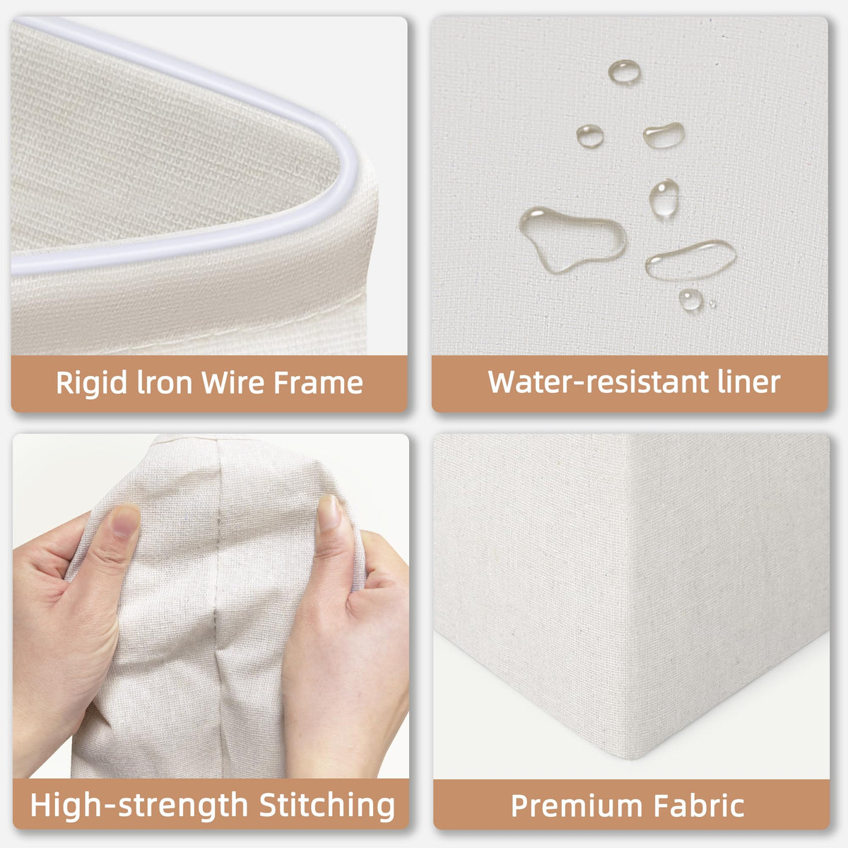 Storage Maniac waterproof liner on laundry hamper ensures protection for damp items