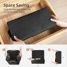 Storage Maniac black and white design adds modern style to any laundry area.