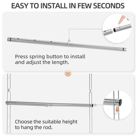 Storage Maniac chrome-finish rod adds sturdy, rust-resistant support