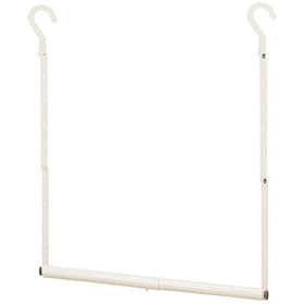 STORAGE MANIAC closet rod extender fully extended increases hanging space for outfits