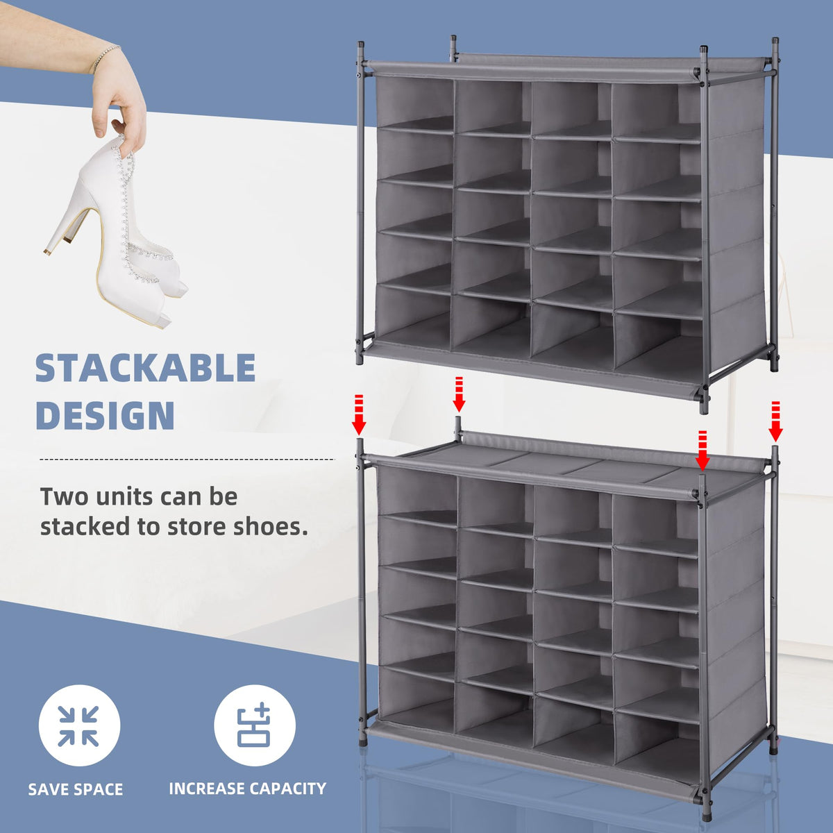 Storagemaniac dust protective cover keeps contents clean.