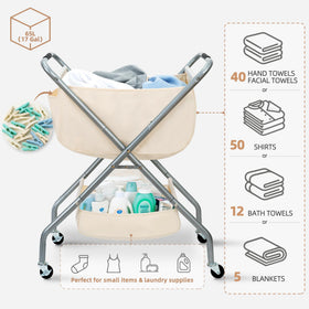 Storage Maniac four 360-degree swivel casters with brakes allow easy movement and locking.