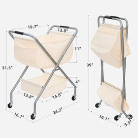 Storage Maniac canvas liner with side pocket keeps clips and small items organized.