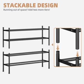 STORAGE MANIAC adjustable bars keep small shoes secure and organized