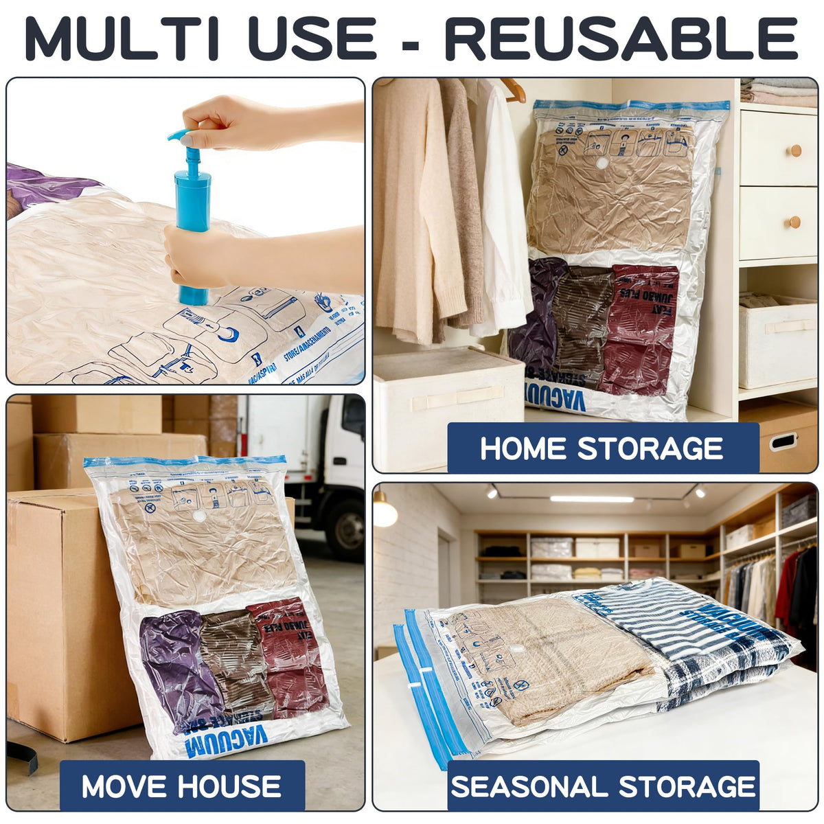 Storage Master XXL bag double-zip seal keeps contents protected and reusable.
