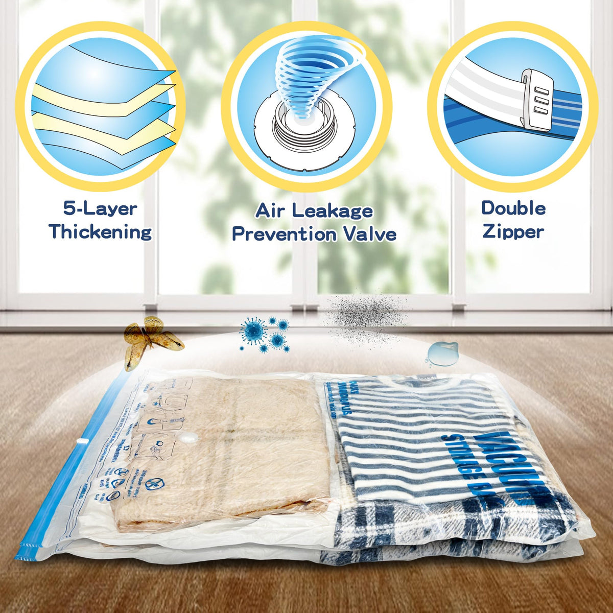 Storage Master XXL bag includes handy hand pump for quick setup.