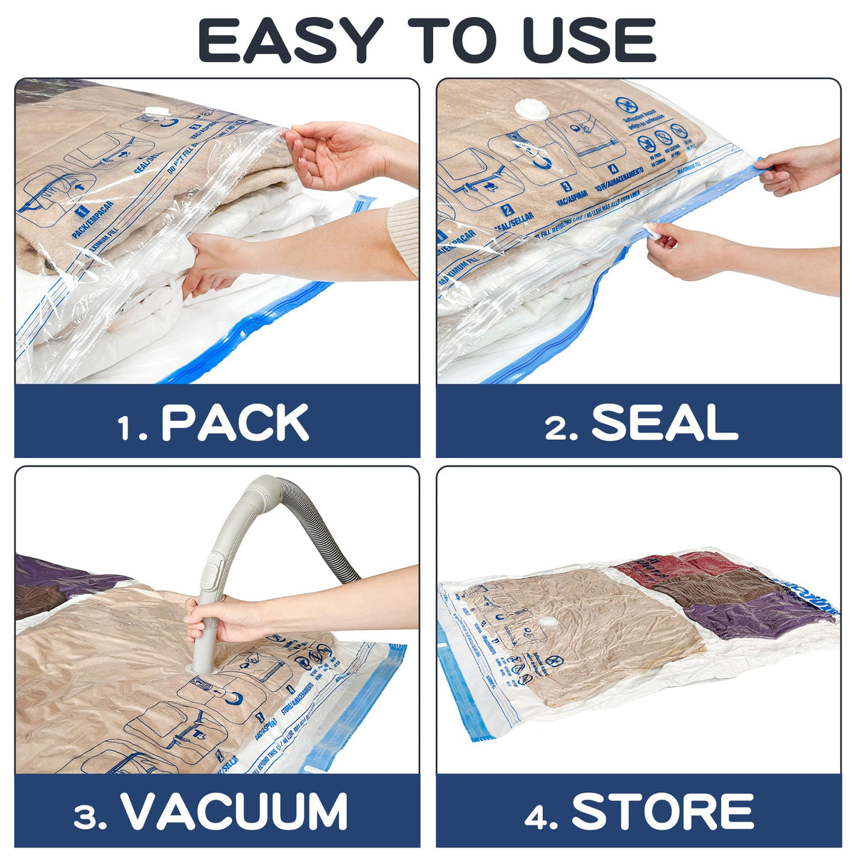 Storage Master XXL bag triple-seal valve ensures secure air removal.