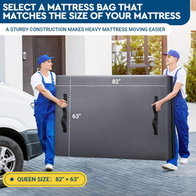 StorageRight eight padded handles on mattress bag for safer handling