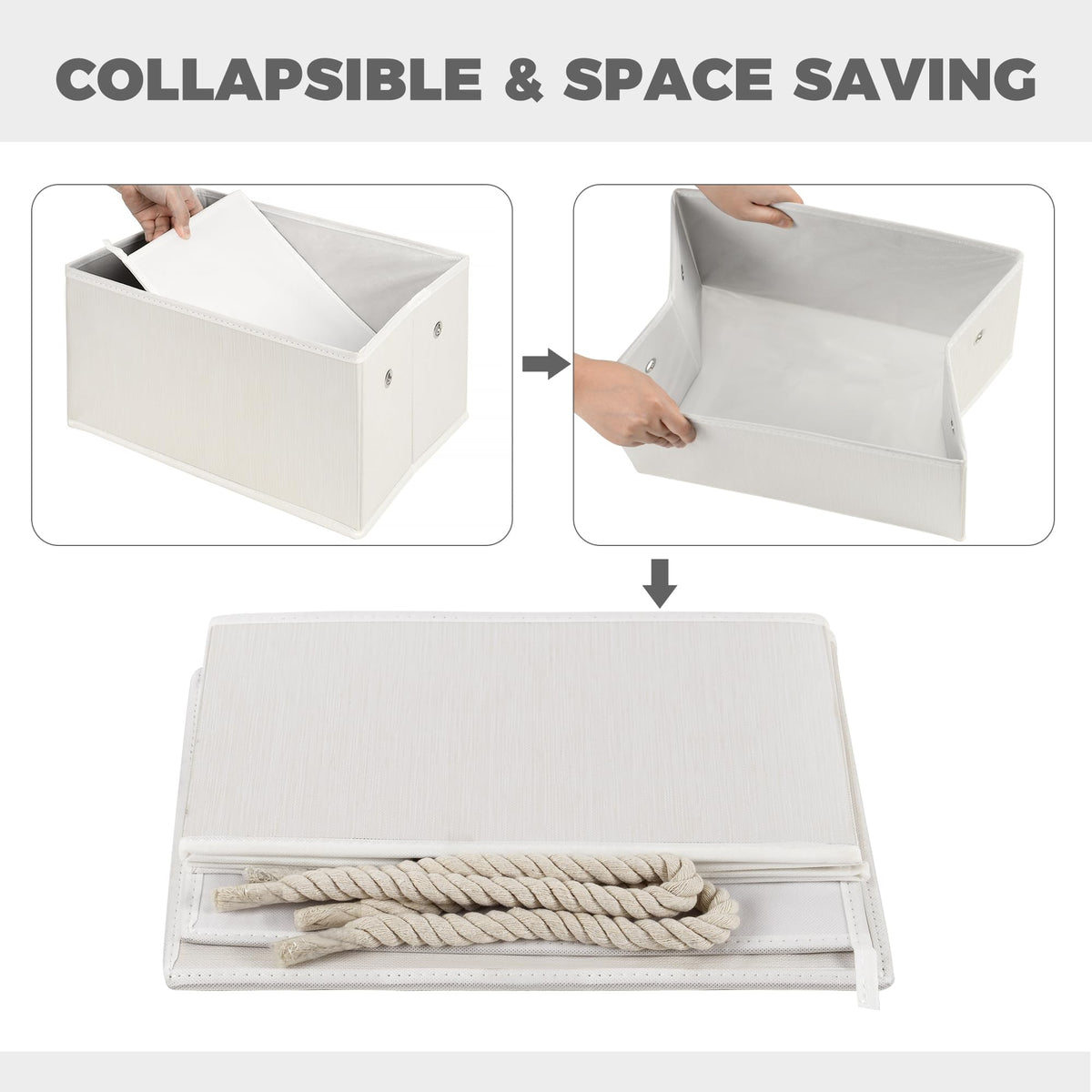 Storage Standard ivory closet organization bin keeps essentials neatly stored.