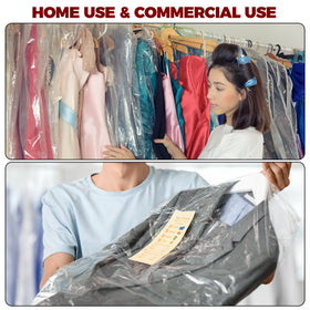 Storage Standard plastic covers protect clothes in laundromats and dry cleaners