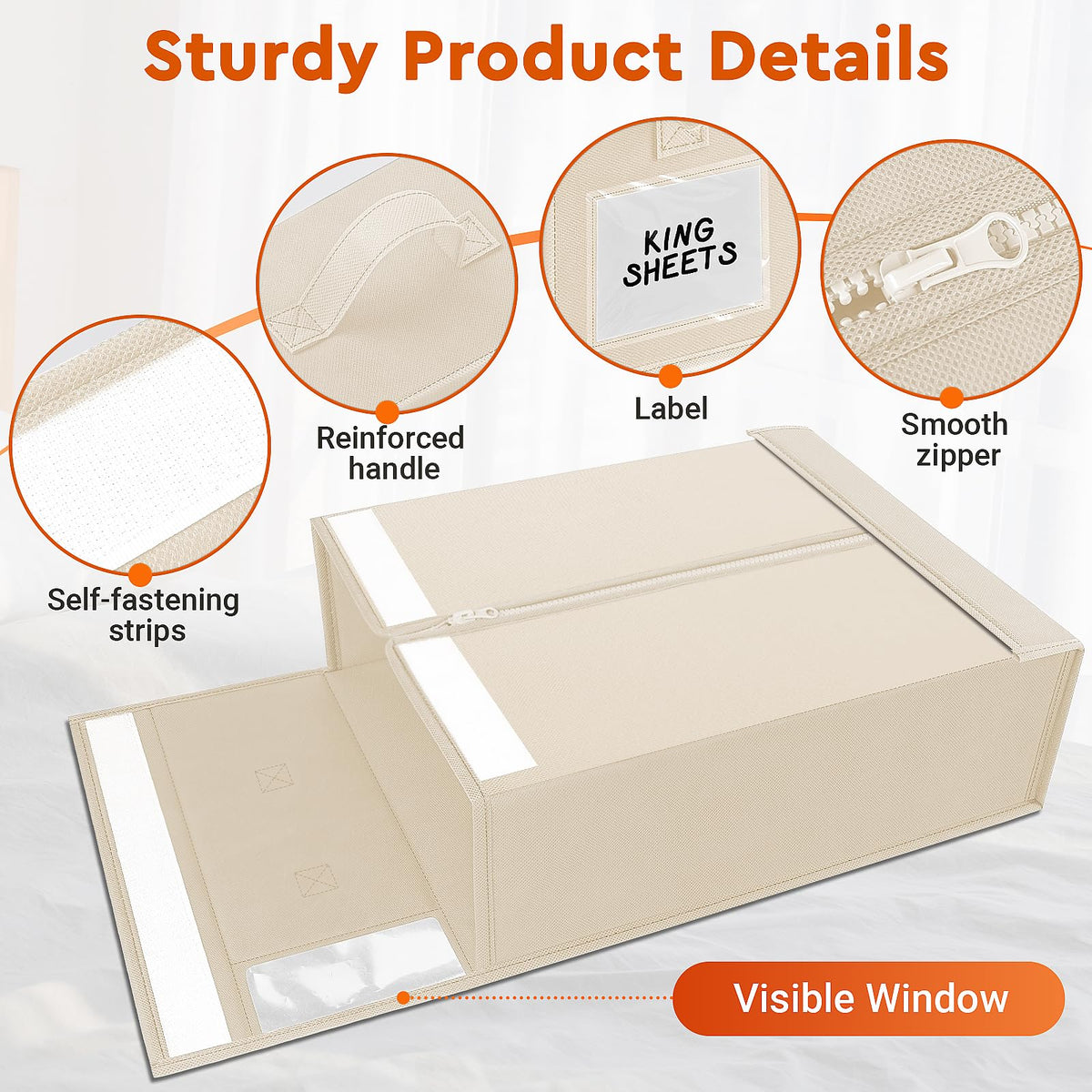 StorageTastic clear window and removable labels help identify contents quickly.