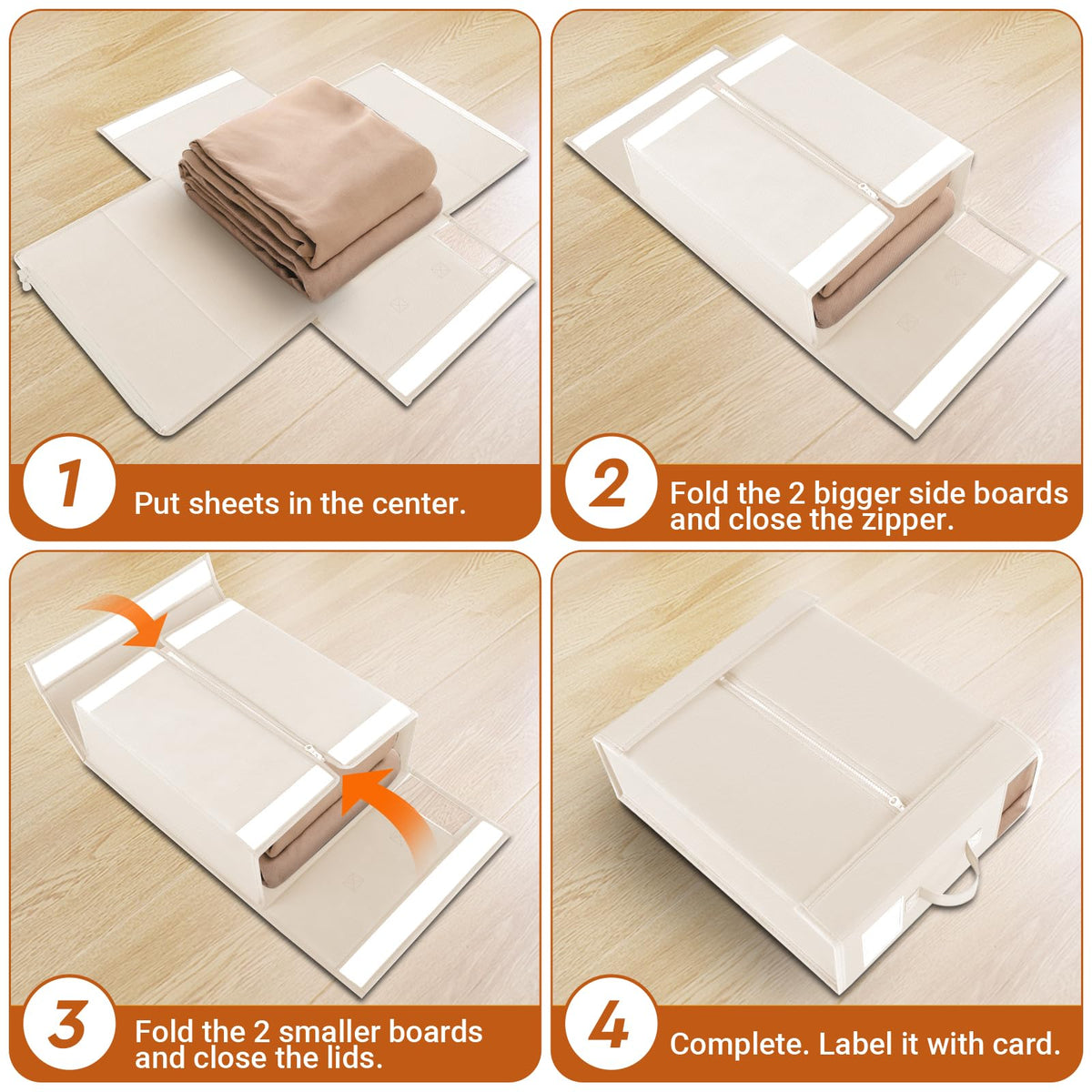 StorageTastic foldable containers save closet space when not in use.
