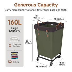 StorageWorks 160L capacity keeps laundry organized and ready to wash.