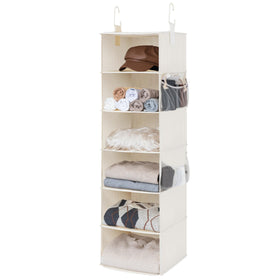StorageWorks 6-Shelf Hanging Closet Organizer front view showing space-saving design.