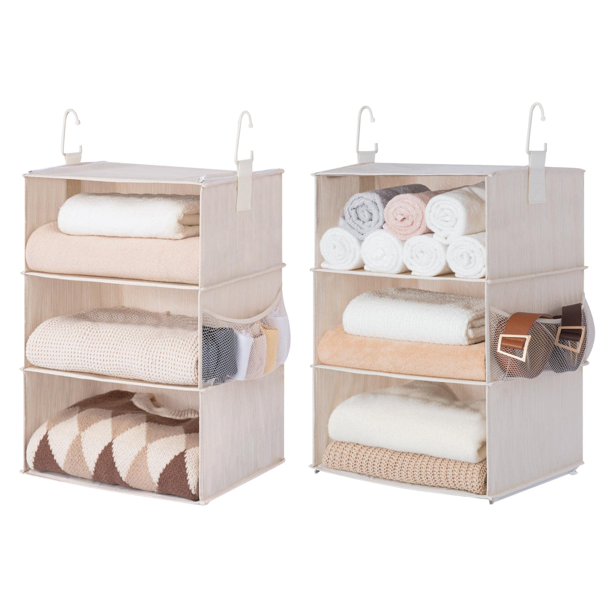 StorageWorks 6-shelf jumbo closet organizer front view, sturdy canvas and frame.