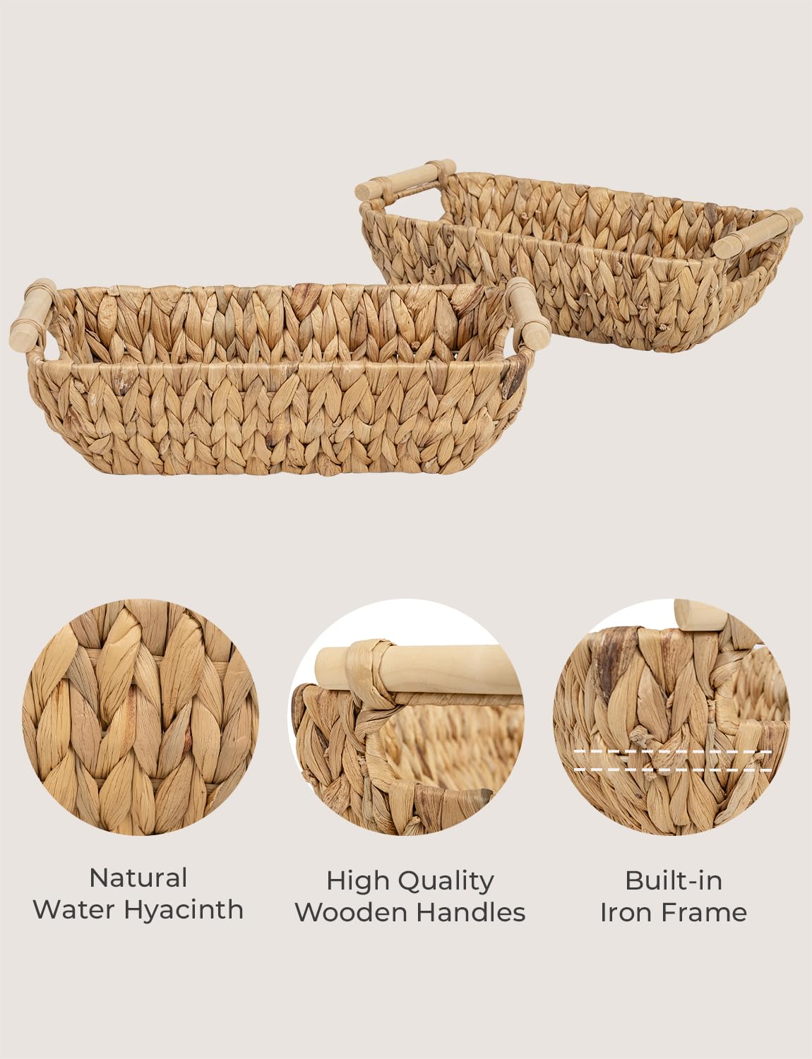 StorageWorks bathroom basket with toilet paper and towels organized neatly