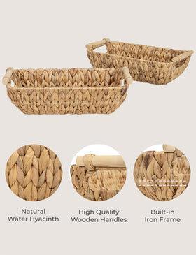 StorageWorks bathroom basket with toilet paper and towels organized neatly