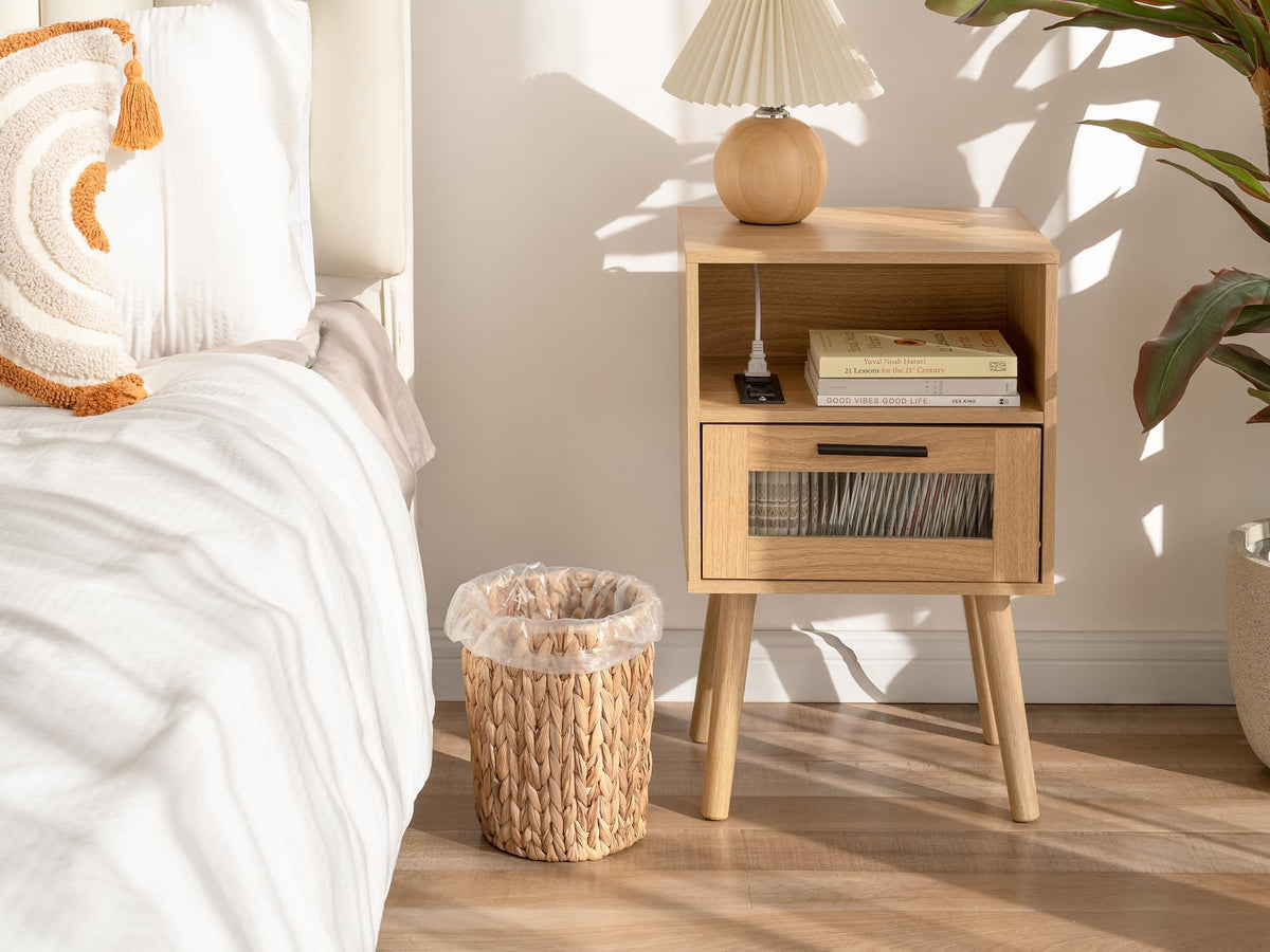 StorageWorks bathroom-ready waste bin complements small sinks and countertops.