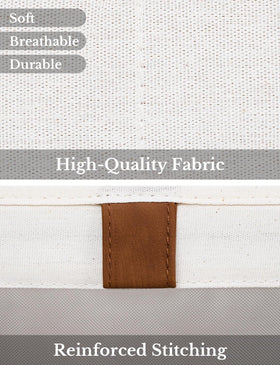 Beige StorageWorks bin complements decor while displaying contents clearly.