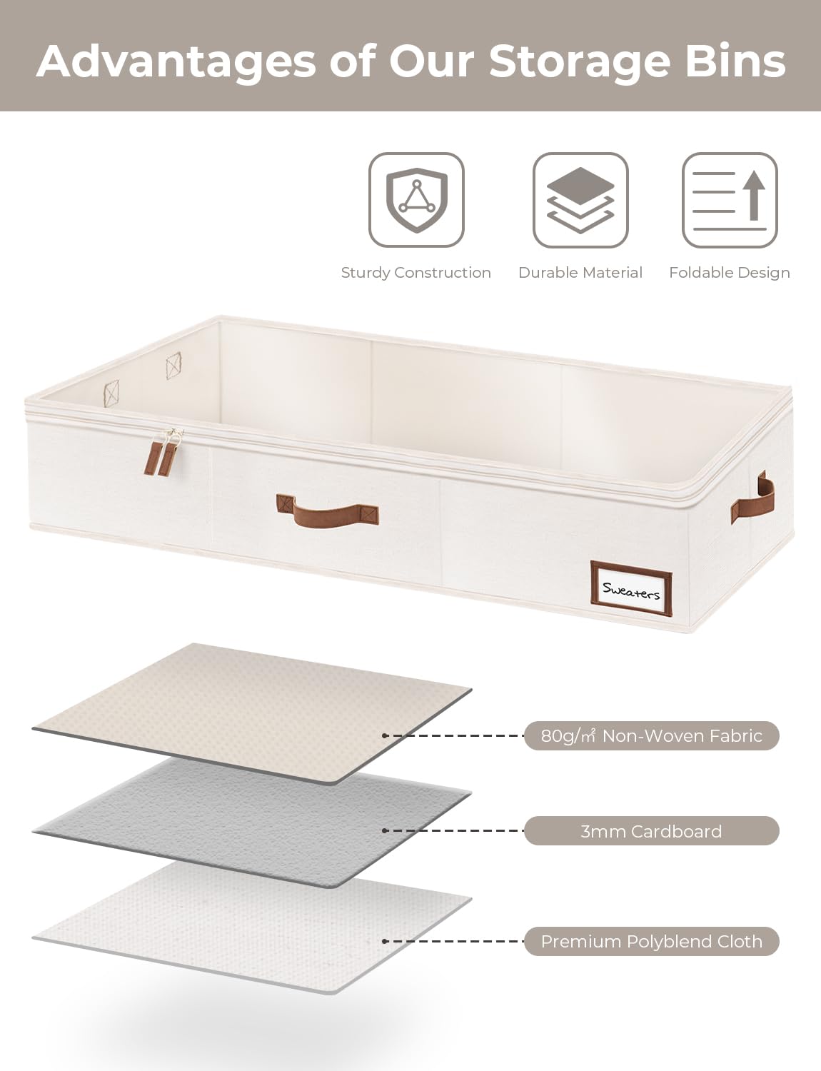 StorageWorks closet organizer fits neatly in bedrooms, nurseries, attics, and basements.