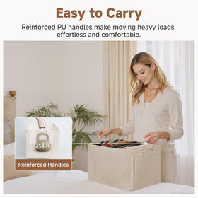 StorageWorks shelf bin in laundry room, versatile for clothes and toys.