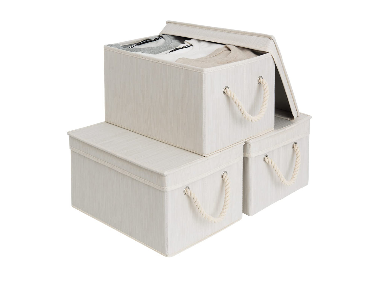 StorageWorks bin with soft rope handles for easy closet organization