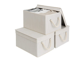 StorageWorks bin with soft rope handles for easy closet organization