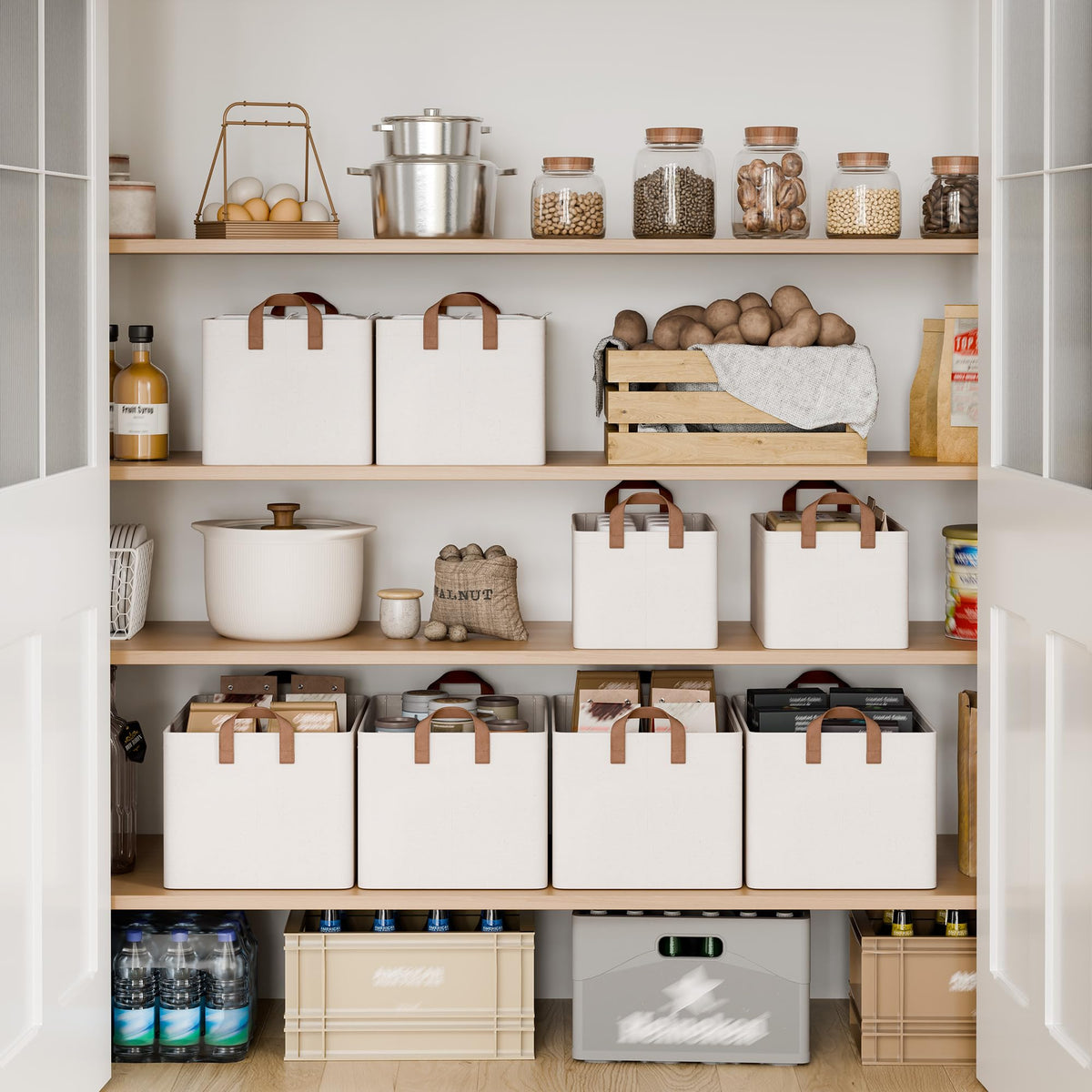 StorageWorks bin with PU handles allows effortless lifting and moving.