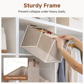 StorageWorks bin on a closet shelf for tidy spaces.