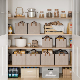 StorageWorks bin with PU handles for easy carrying.