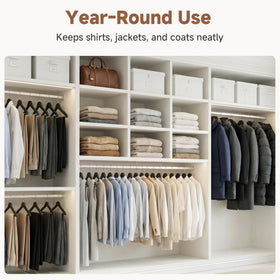 StorageWorks black clothes hangers for closet organization and streamlined wardrobe.