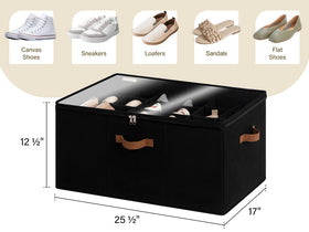 StorageWorks clear lid shows contents at a glance while dust protection for shoes.