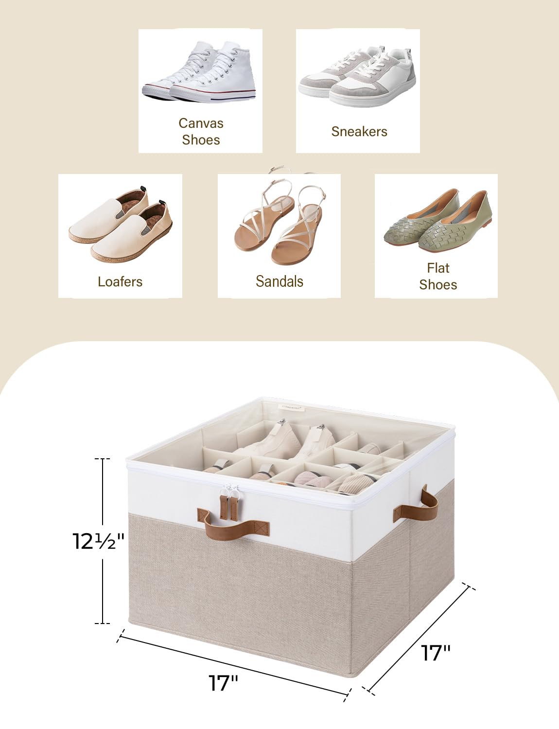 StorageWorks clear lid protects shoes from dust while showing contents.