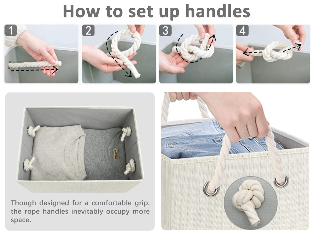 StorageWorks closet organizer bin in ivory-white keeps shirts neat
