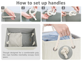 StorageWorks closet organizer bin in ivory-white keeps shirts neat