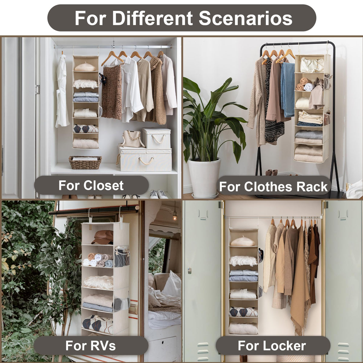 Two-sided pockets on StorageWorks organizer for small items and accessories.