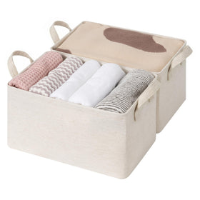 StorageWorks collapsible bin folded flat saves space when not in use.