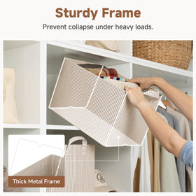 StorageWorks collapsible bin folded flat, saves space when not in use.