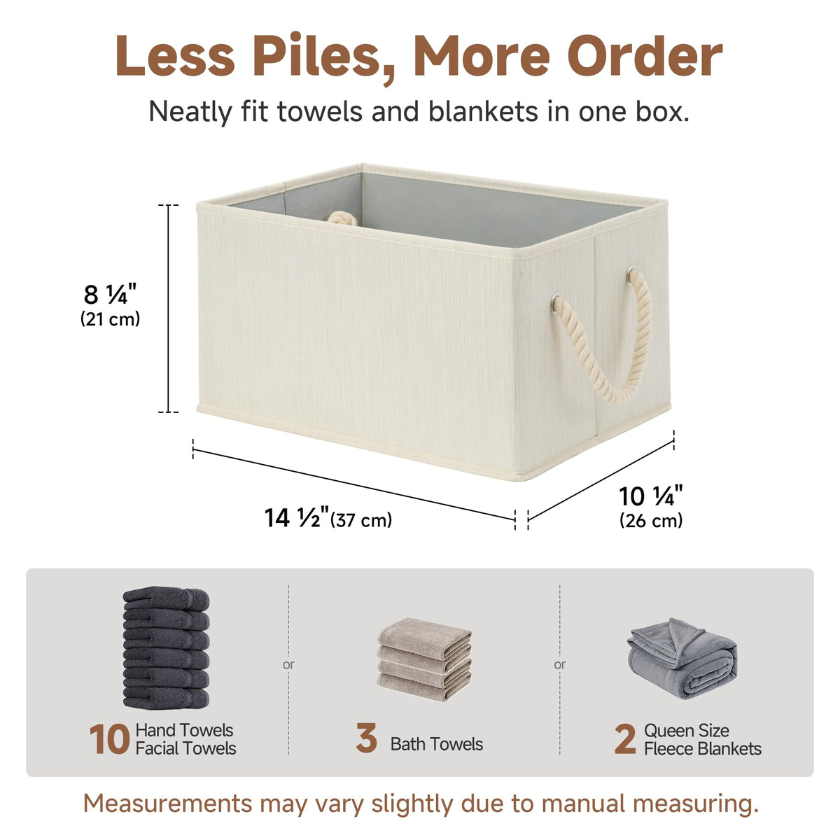 StorageWorks collapsible closet basket designed for space-saving closet organization.