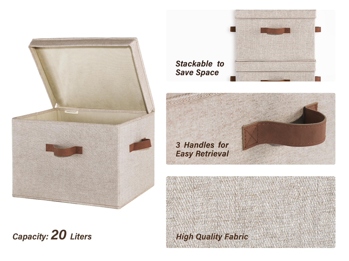StorageWorks collapsible closet bin folded flat for compact storage and quick setup.