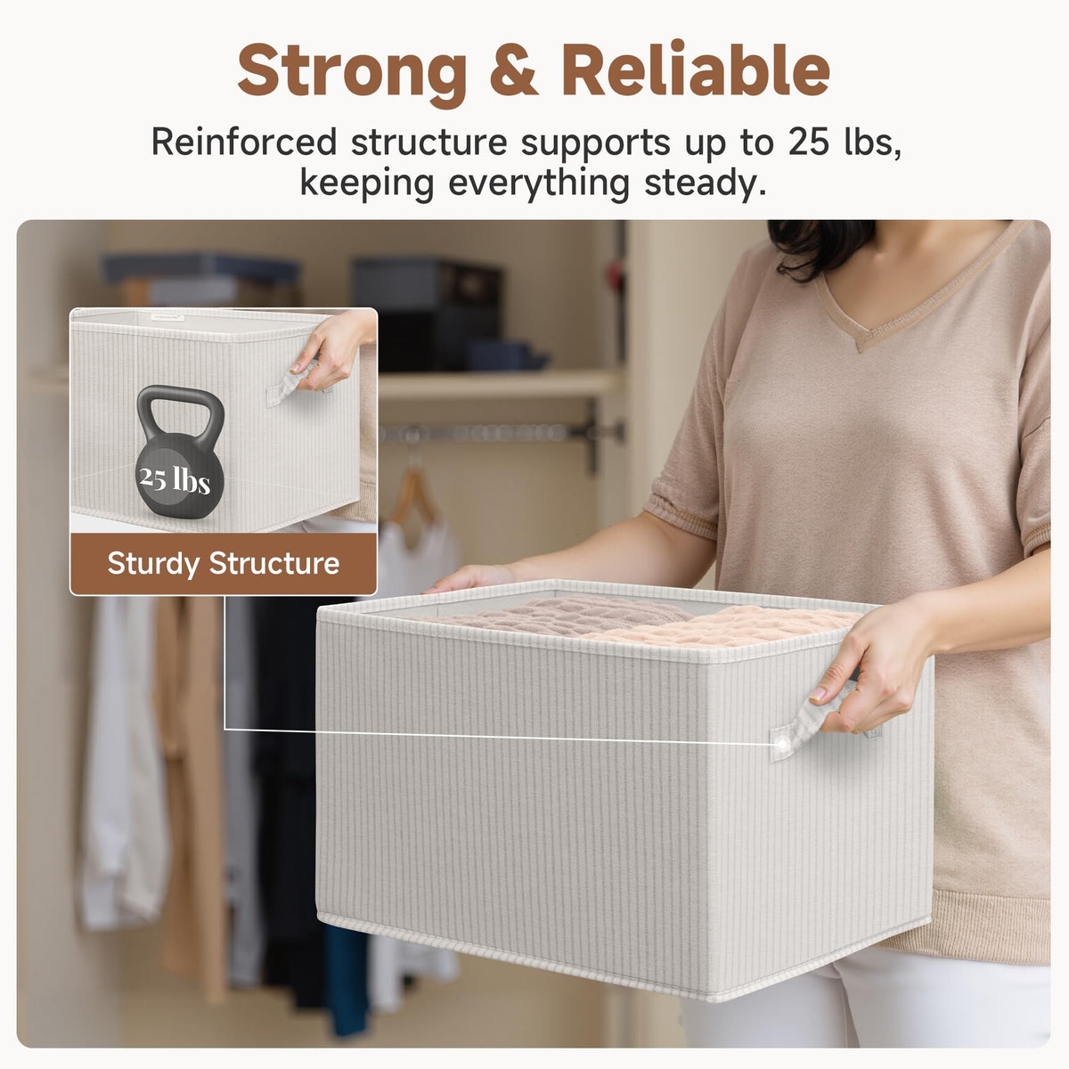 StorageWorks collapsible design saves space when not in use.