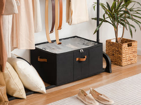 StorageWorks compact space-saving bin fits 24 pairs of shoes.