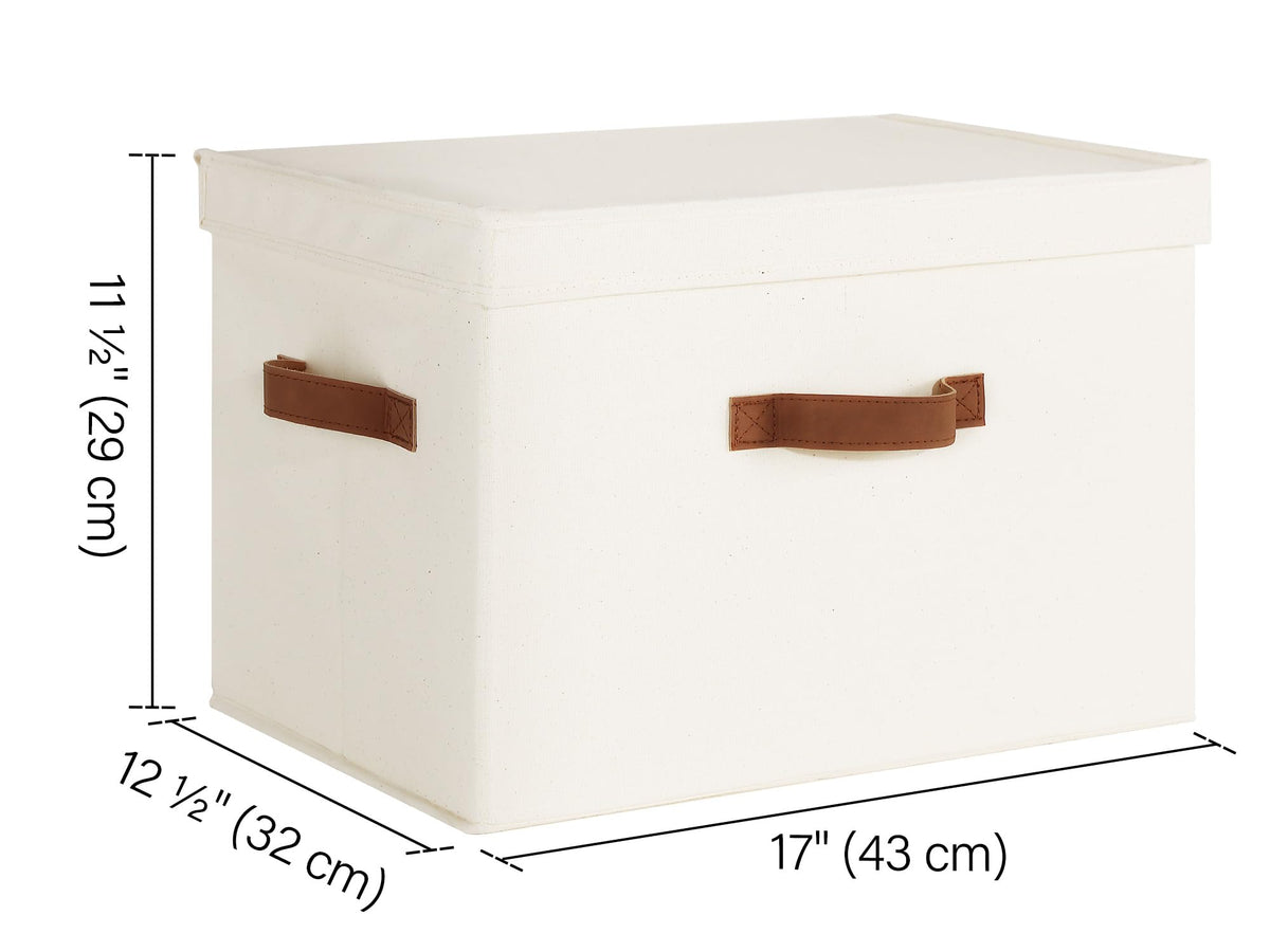StorageWorks decorative storage boxes on a shelf add subtle style while concealing clutter.