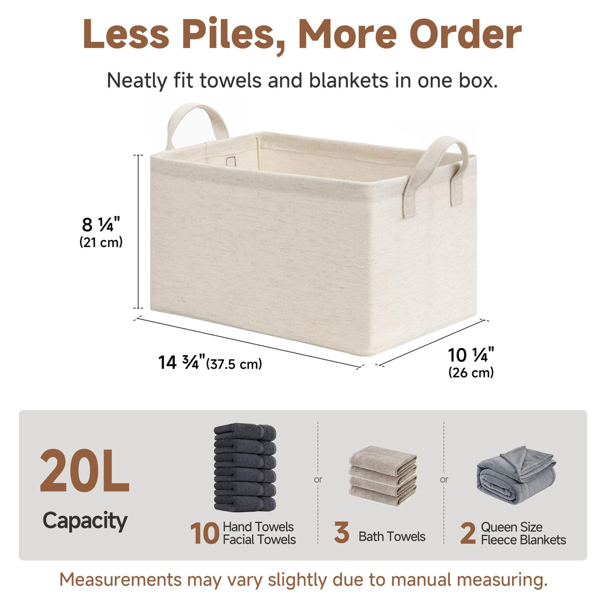 StorageWorks dorm organizer beige linen ideal for compact dorm spaces.