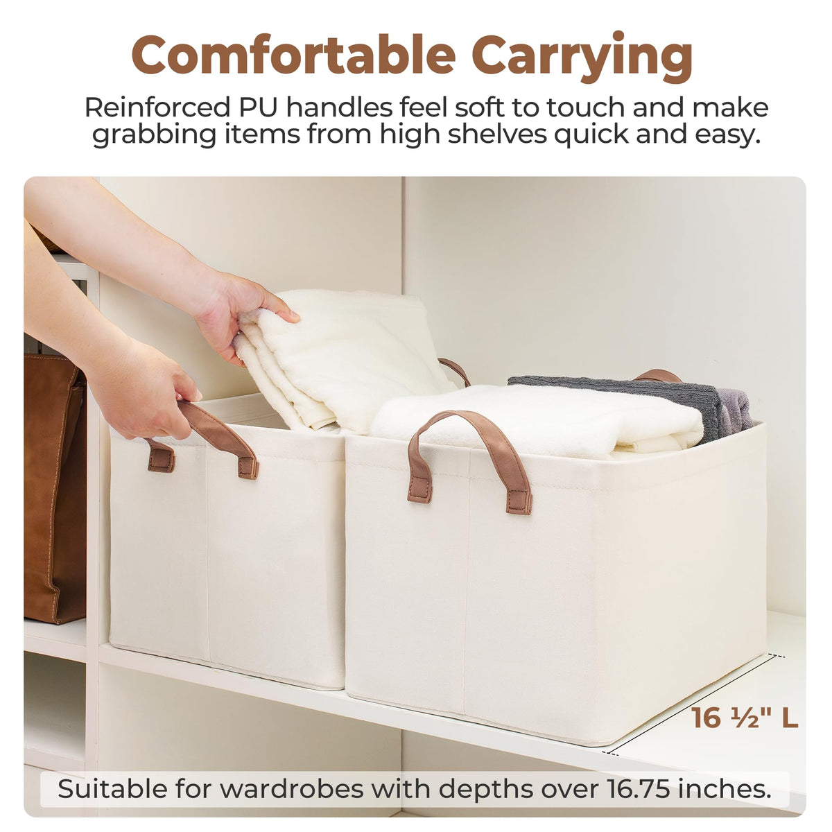 StorageWorks bin on a dorm shelf for space-saving storage.