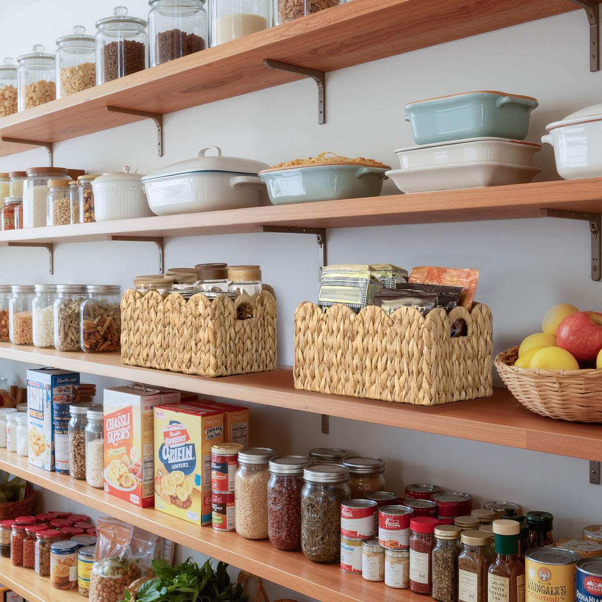 StorageWorks durable wicker basket is lightweight and easy to move.