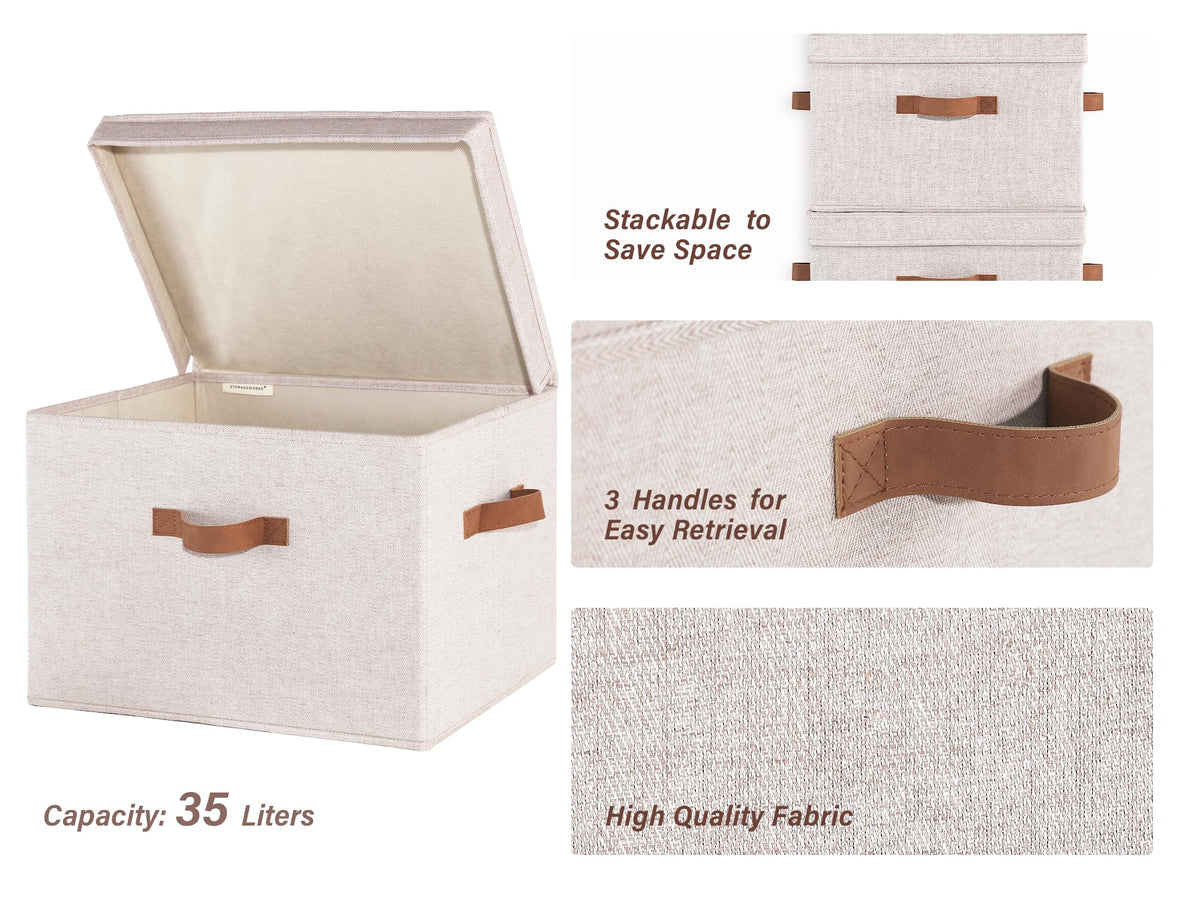 StorageWorks dust-proof bin with flip-top lid protects belongings from dust.