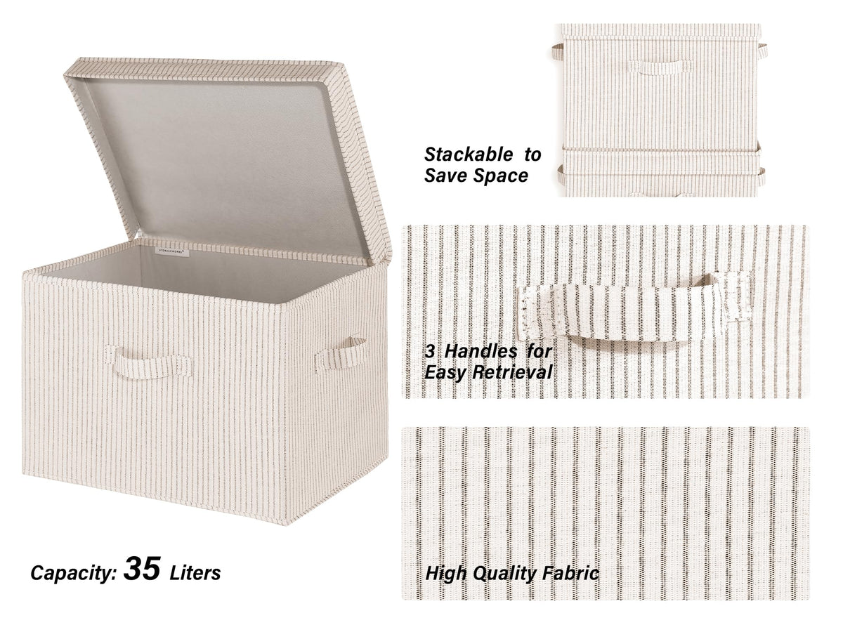 StorageWorks dust-proof bin with flip-top lid protects contents