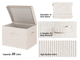 StorageWorks dust-proof bin with flip-top lid protects contents