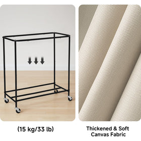 StorageWorks beige design blends with any laundry room.